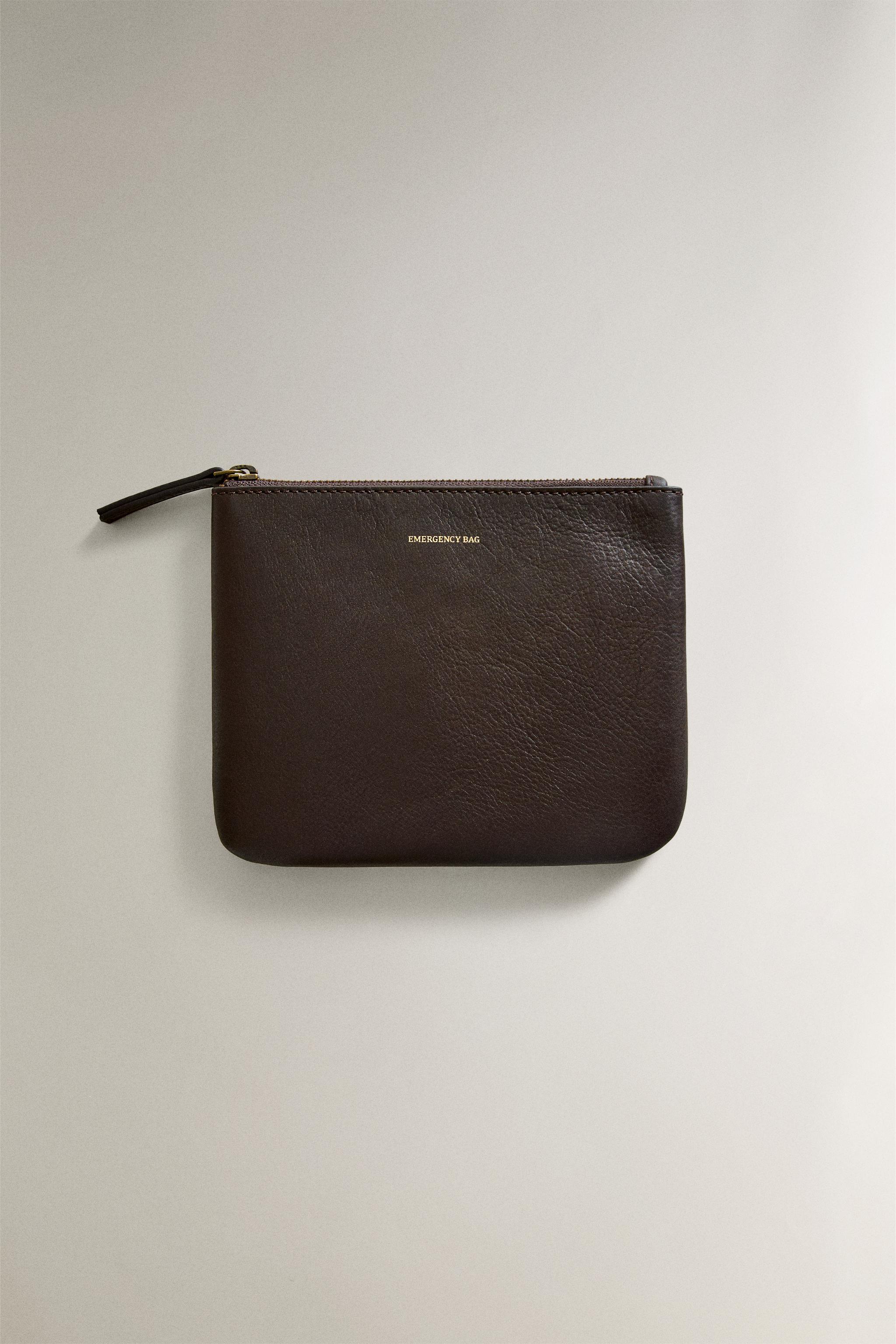 LEATHER "EMERGENCY BAG" MAKEUP BAG